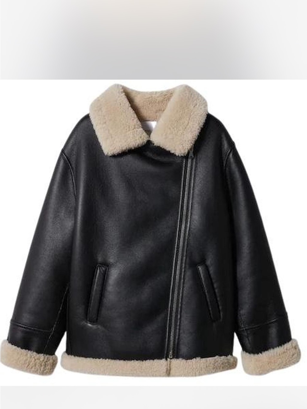 Aviator Jacket with Shearling Details